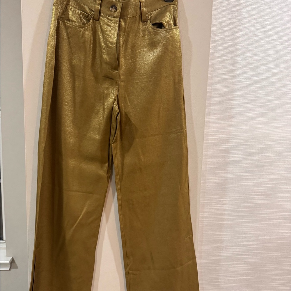 French Connection Gold Flare Jeans